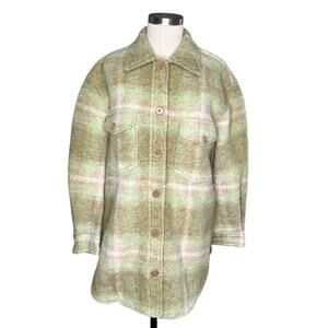 WILFRED FREE Green Plaid The‎ Ganna Shirt Jacket Shacket Women's Size Small
